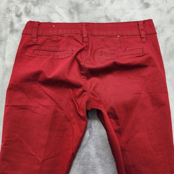 V.I.P. Jeans Women 5/6 Red Low Rise Skinny Ankle Stretch Denim Casual Rocker - Picture 4 of 12